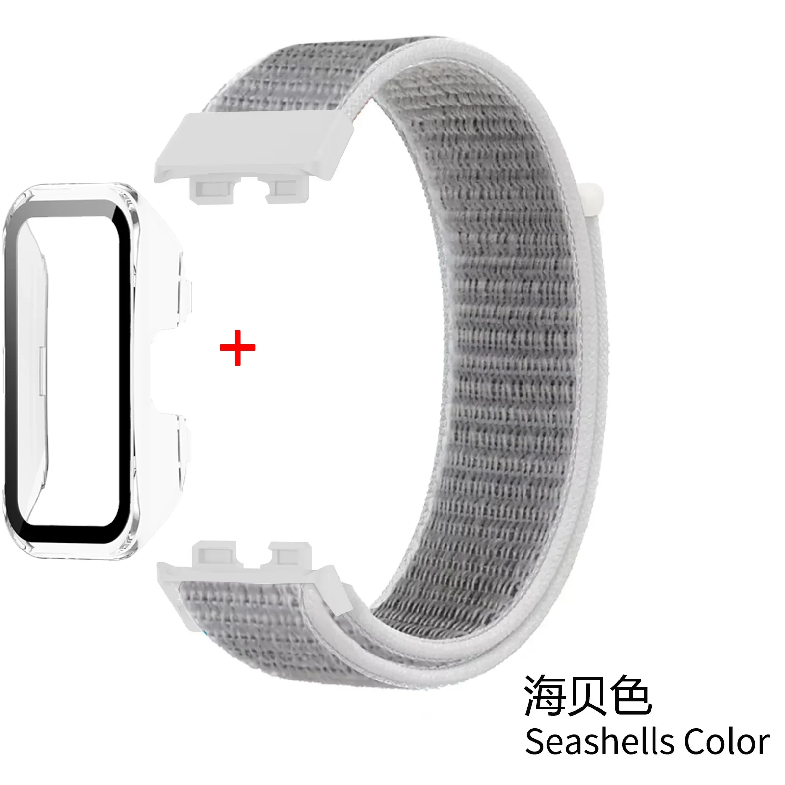 حافظة كمبيوتر + حزام من النايلون لهاتف هواوي باند 10 HD غطاء حماية من الزجاج المقسى + سوار مريح للتنفس هواوي باند 9 8 كوريا