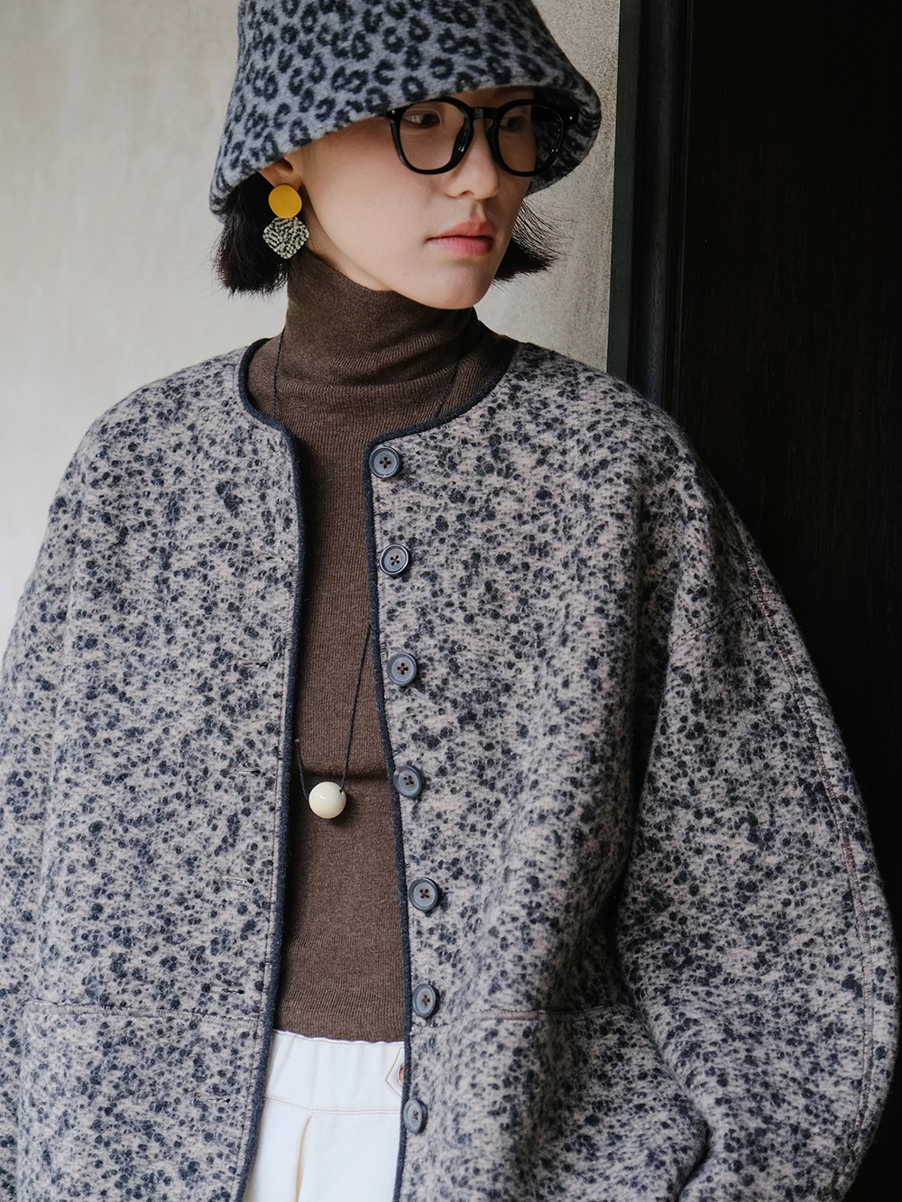 

Теплая шерстяная куртка из смесовой шерсти и альпаки с круглым вырезом, повседневная, в художественном стиле, зимняя новинка от Ma Lin, женская верхняя одежда