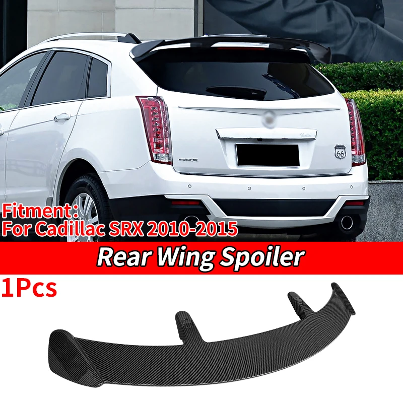 Spoiler ABS Plastic Forging Carbon Fiber Look Rear Trunk Wing Car Body Kit Decoration Accessories For Cadillac SRX 2010-2015