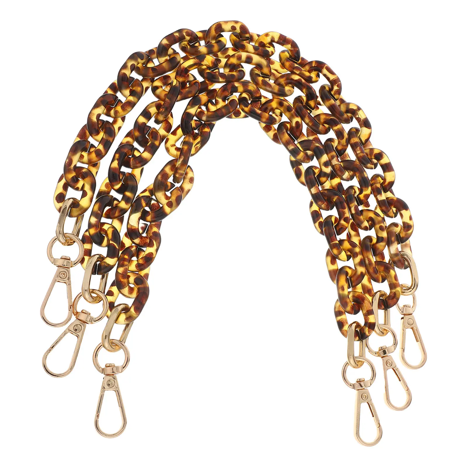 3Pcs Chain Decoration Acrylic Leopard Print Purse Chain Strap Replacement Clutch Handles Bag Strap Extender Replacement