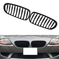 2 adet ön tampon böbrek Grille Hood yarış izgaralar parlak/mat siyah BMW Z4 E85 Coupe Coupe 2003-2008 51117117757 51117117758