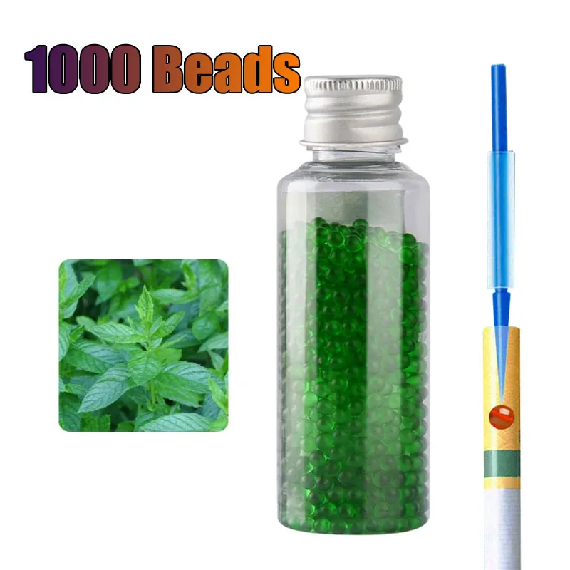 New 1000pcs DIY Cigarette pops beads Fruit Flavour Mint Black ice Flavor Cigarette filter pops balls Pusher Smoking Accessories