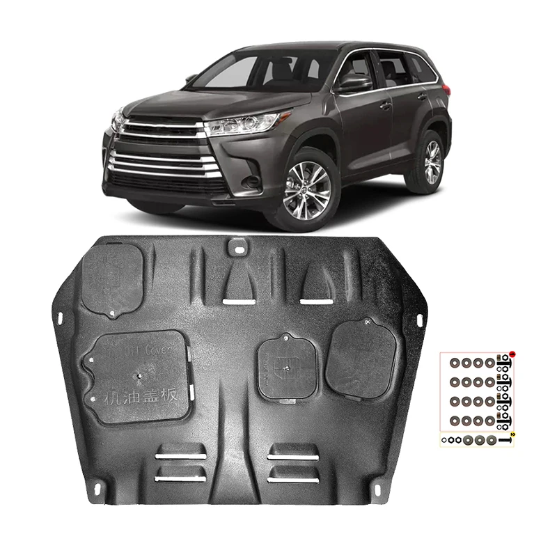 

For Toyota Highlander 2014-2019 2.7L 3.5L 2018 Black Under Engine Guard Plate Splash Shield Mud Fender Cover Mudguard Protector