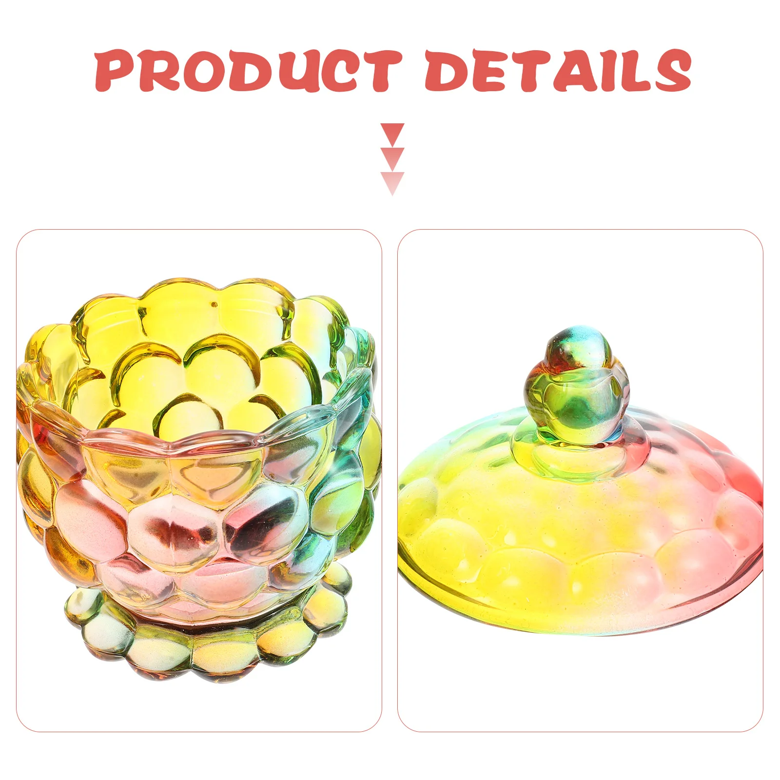 

Glass Candy Canister with Lid Household Dried Food Containers for Sweets Cookies Jams Decorative Storage Candy Jar