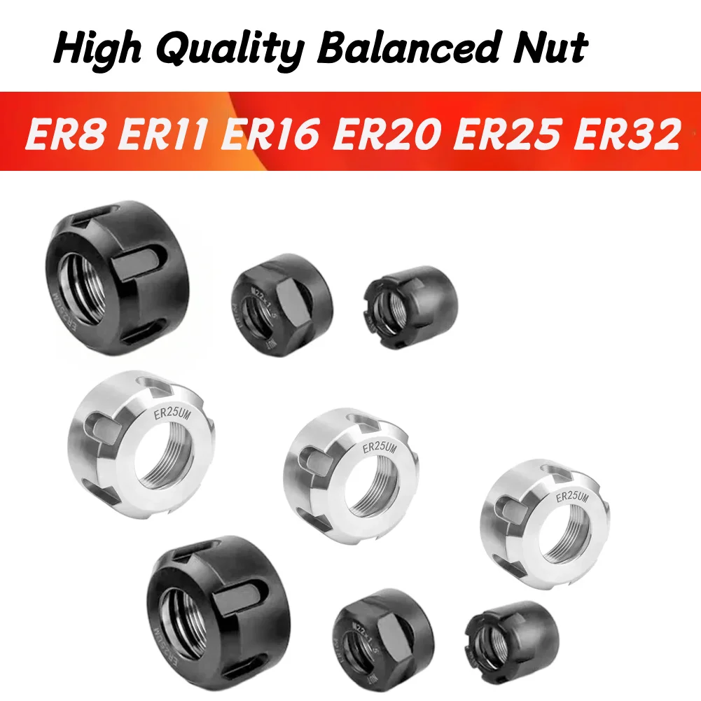 ER Nut Collet Nut ER8 ER11 ER16 ER20 ER25 ER32 A M UM NUT Spring Collect Nut Clamping CNC Milling Engraving Machine