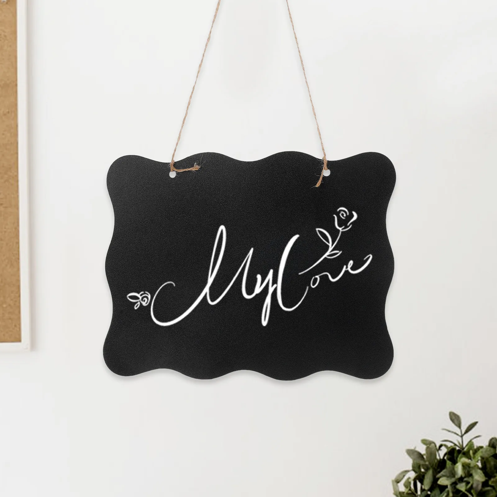2Pcs Hanging Small Wooden Blackboard Dual Sided Mini Chalkboard Message Writing Board for Coffee Shops Homes Offices - view 3