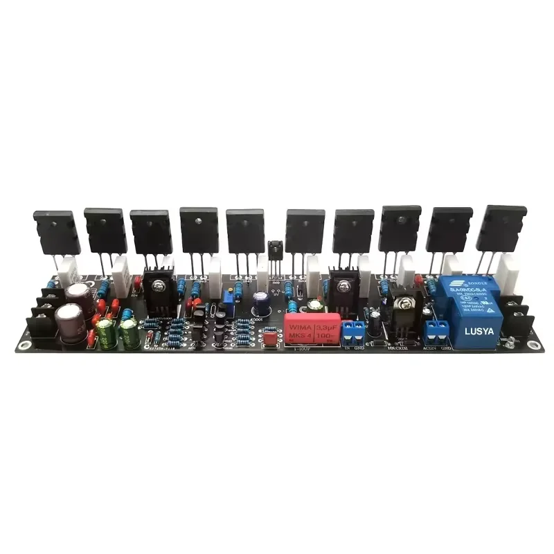 Upgraded Version Mono 500W Tube 2SC5200 + 2SA1943 20V-90V HIFI High Power Audio Amplifier Board + Speaker Protect Relay