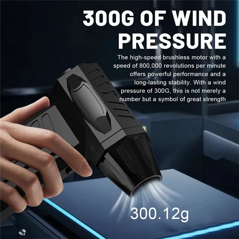 

A74E-Super Violent Blower 800000RPM Brushless Turbo Jet Blower Dry 10000Mah Charging Duct Fan 300G Thrust PC Cleaning Tool