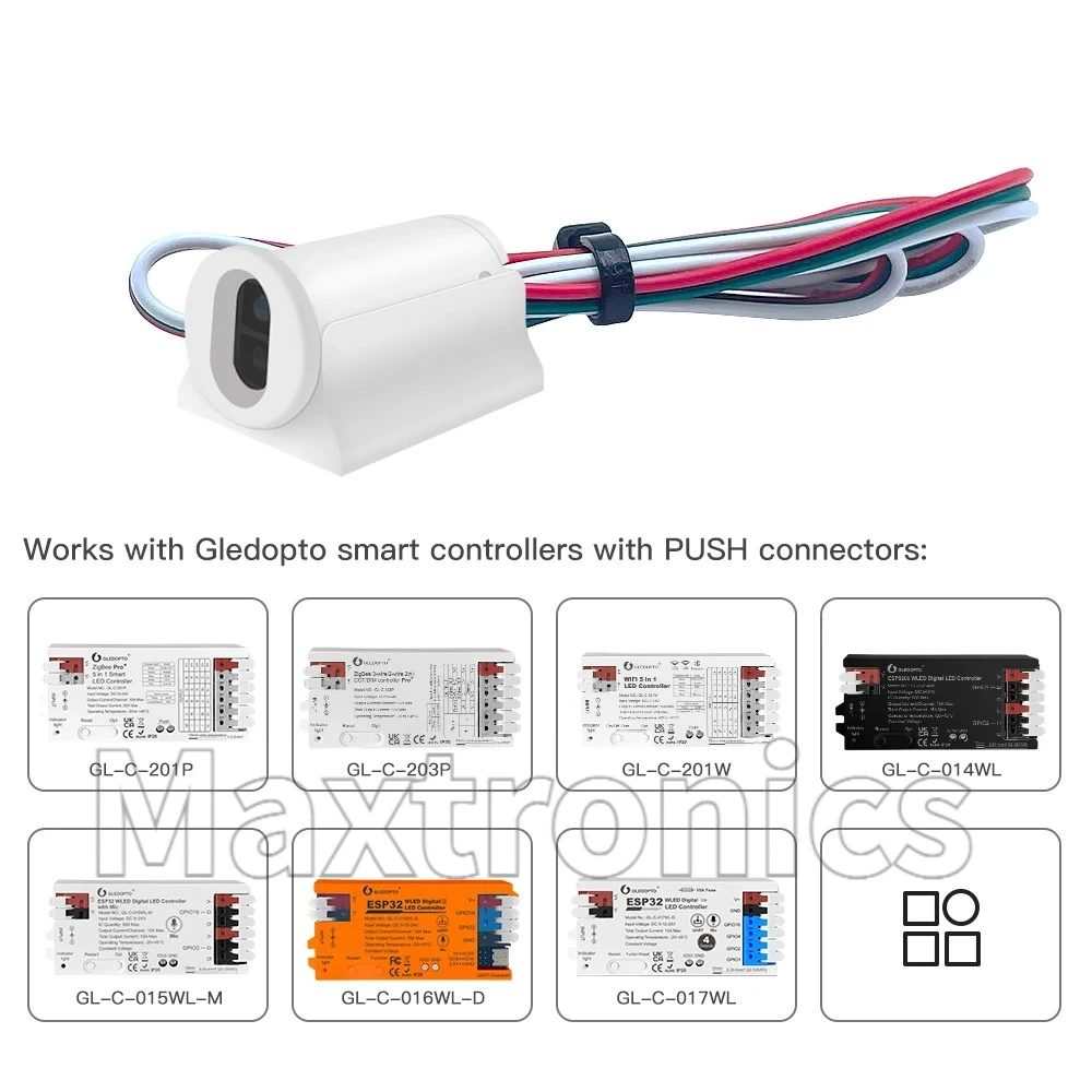 Emulation Sensor Push Switch Dimming GLEDOPTO IR Sensor Switch LED Controller ON OFF Optical Timed Gesture-Aware Trigger Switch