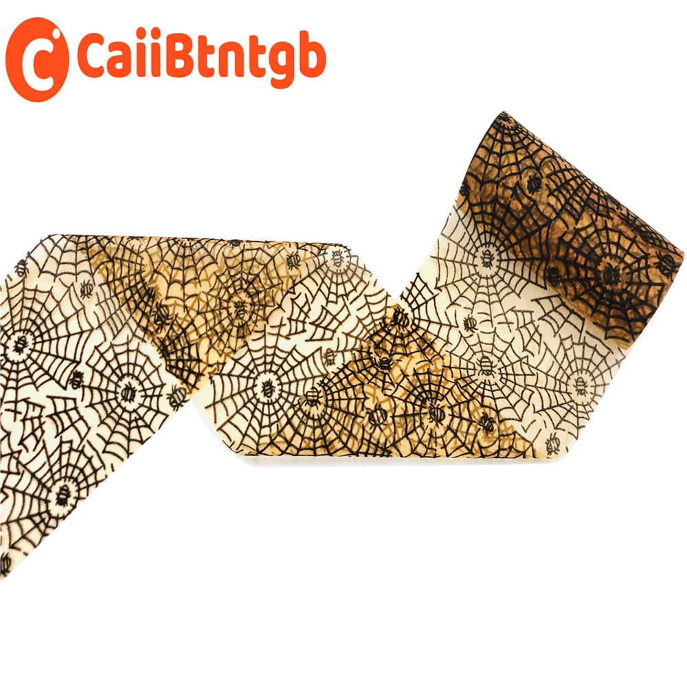 13CM*10Yards Halloween Tüllrolle Spinnennetz Tüllband Kürbis- und Fledermaus-Print Tüllrolle für Kranzherstellung Halloween-Dekoration – Detail 12