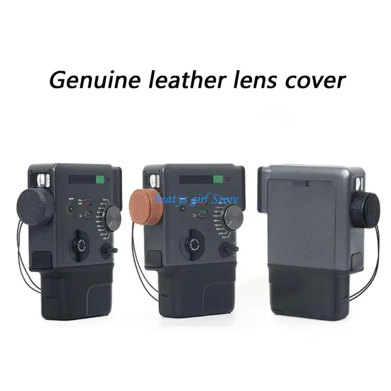 

C7AB Leather Lens Cap for Mini Evo Cinema Camera Protections with Anti Lost Lanyard