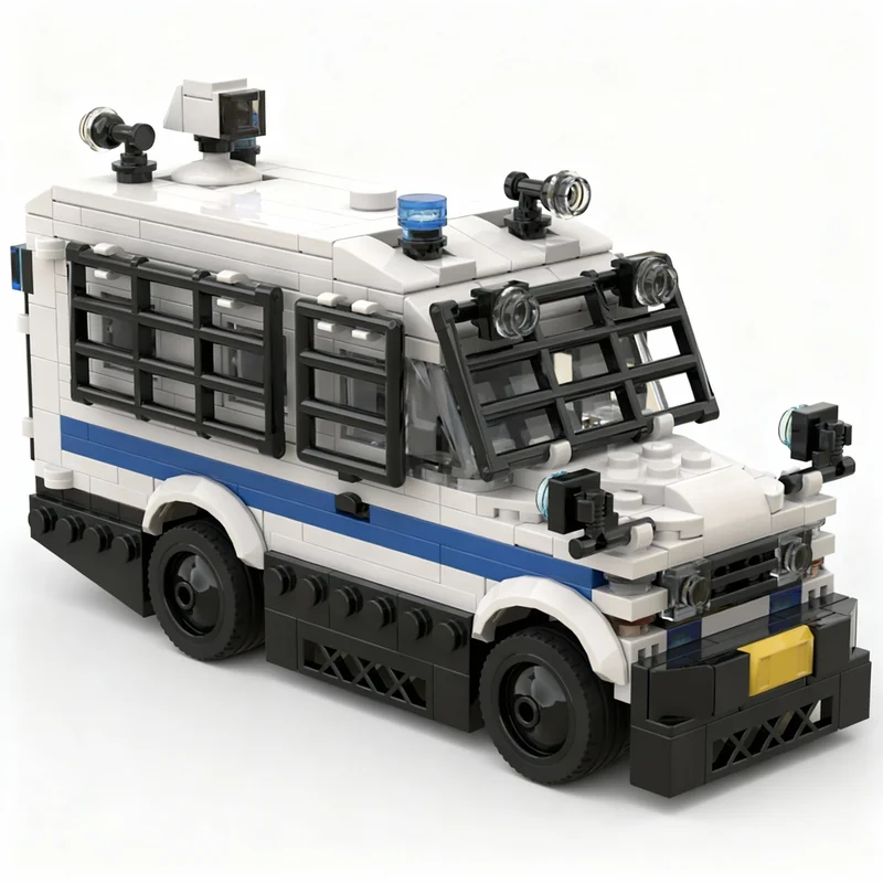 

NEW 386PCS MOC Technology Police Armoured Truck Model DIY Creative Assembly Bricks Display Birthday Gift Collectible Building