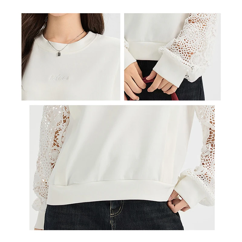 رسالة مطرزة زهرة الجوف خارج المرأة بلوزات بيضاء فضفاضة عادية س الرقبة طويلة الأكمام موضة البلوفرات الإناث 2025 جديد #6