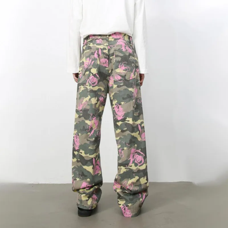 HKSH Spring Summer New Men Tide Chic Ins American Trendy Brand Jeans Loose Straight Wide-Leg Casual Denim Pants Vintage HK24362