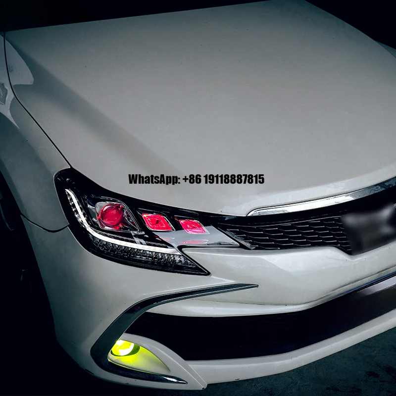 

For Reiz Modified 13-17 Japanese Version LED Headlight Assembly New Daytime Running Lights Flowing Water Steering Bifocal Lens