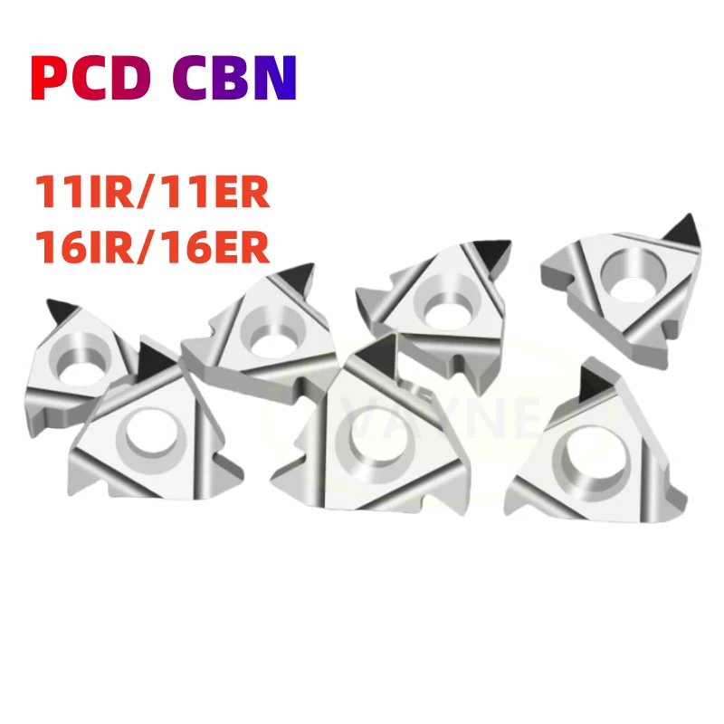 

11IR A60 16ER 16IR PCD CBN AG55 Токарные вставки Алмазный токарный станок с ЧПУ Резьбовое лезвие Инструмент Высокая твердость Нитрид кубического бора 1 шт.