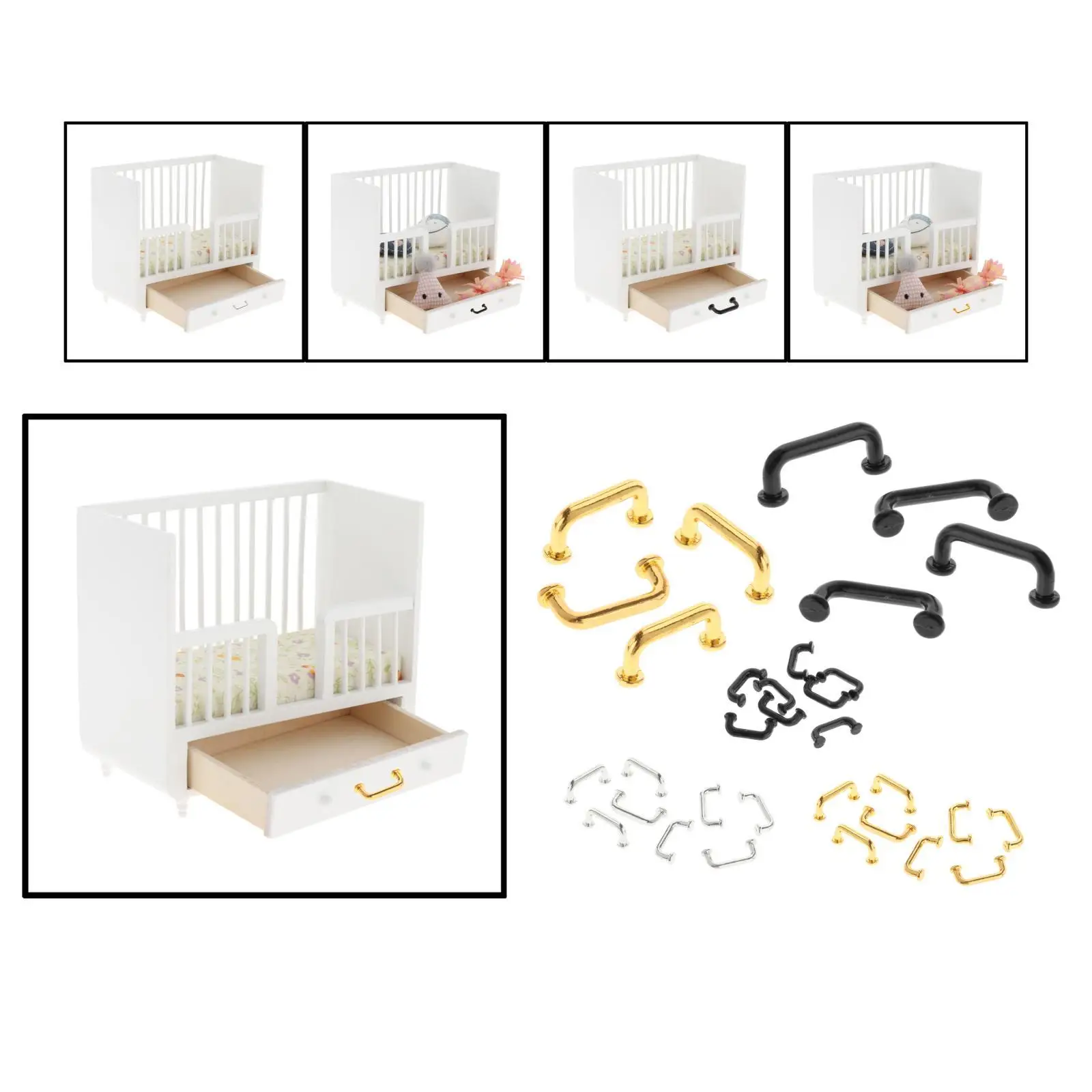 مجموعة مقابض أثاث بيت الدمى المصغرة للخزائن والأدراج #1