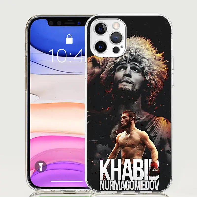 Khabib Nurmagomedov Phone Case for Apple iPhone 16 15 14 13 12 11 Pro Max XS X 7 + 8 Plus SE Soft Print Shell Cover Coque