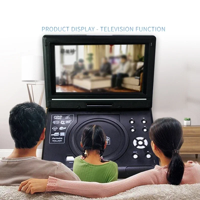 7,8 cala/9,8 cala 6:9 panoramiczny 270 °   Obrotowy ekran LCD Domowy telewizor samochodowy Odtwarzacz DVD Przenośny odtwarzacz VCD MP3 z funkcją gry — zdjęcie produktu 6