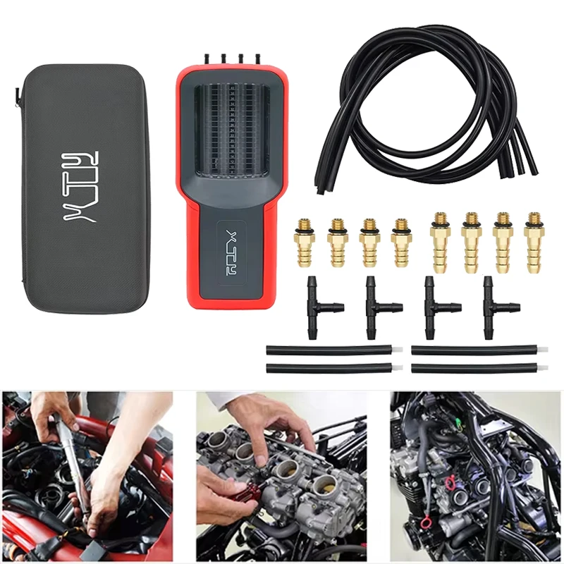 Universal Carburetor Synchronizing Carb Synchrometer Tool Synchronizer Vacuum Gauge Motorcycle 1 & 2 & 4 Cylinder Sync