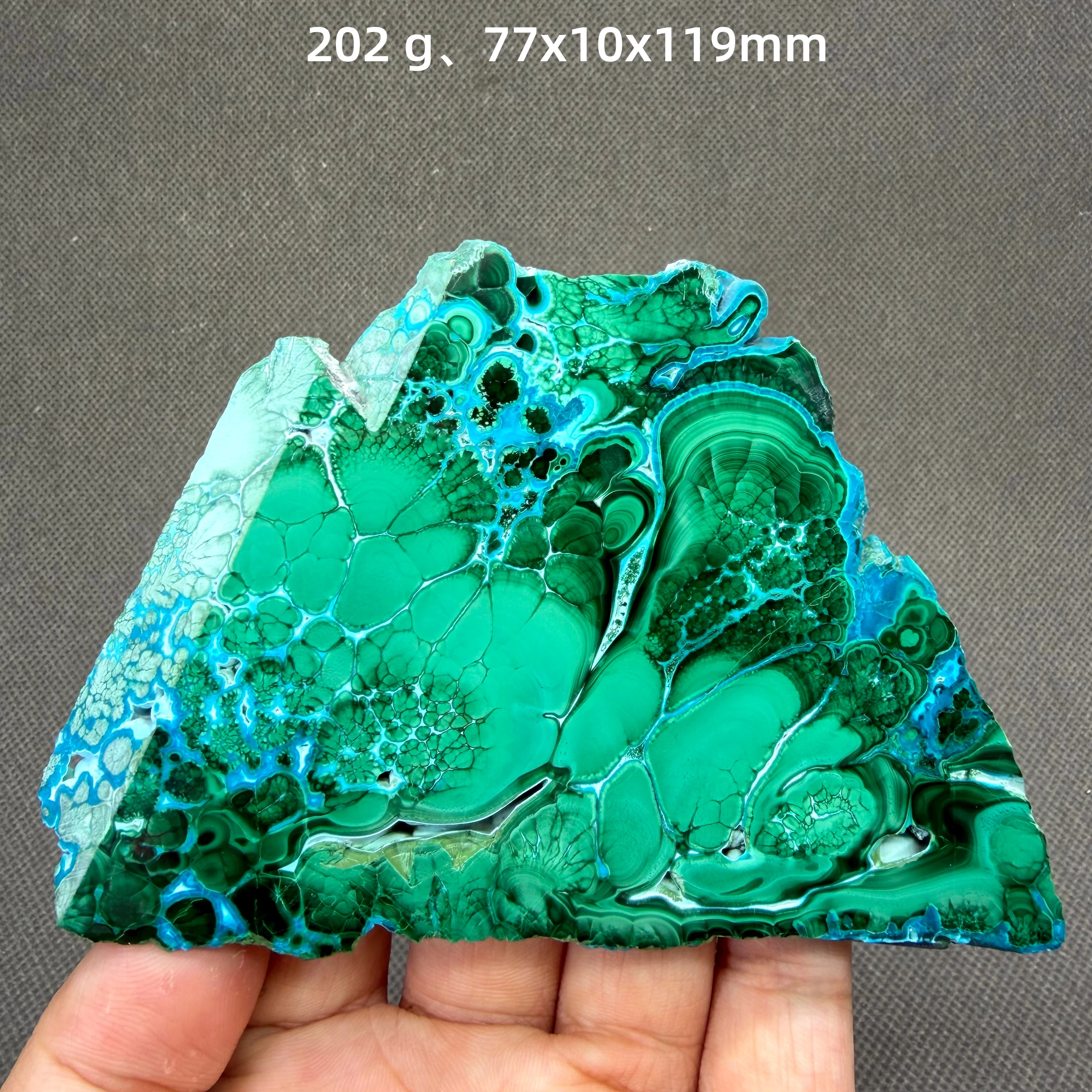 Natural Malachite and Chrysocolla Slices Symbiosis Mineral Specimen + Healing Quartz Crystals and Stones Rock Gemstone