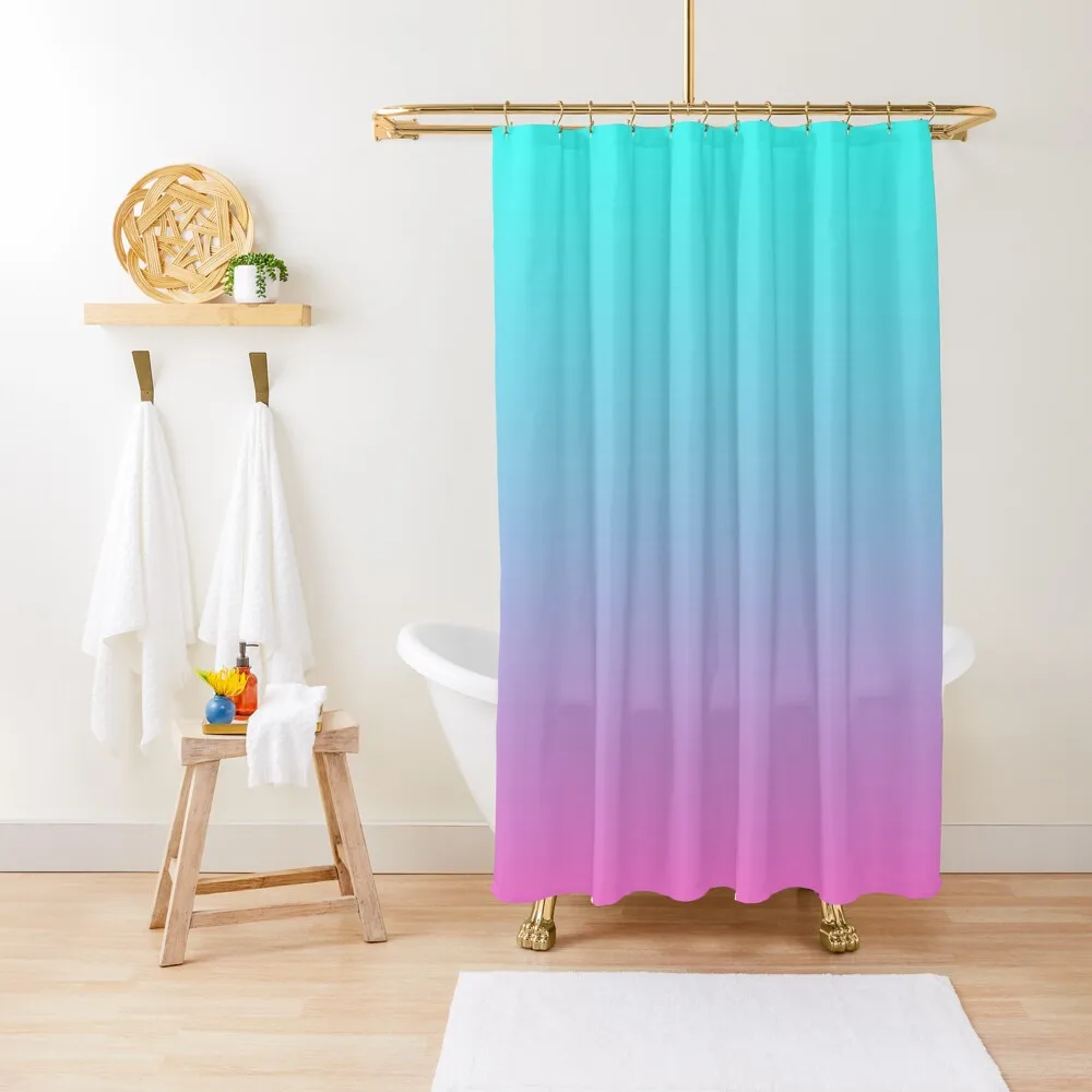 

mermaid colours pastel fuchsia pink turquoise aqua blue Shower Curtain Anime Shower Shower Bath Curtain