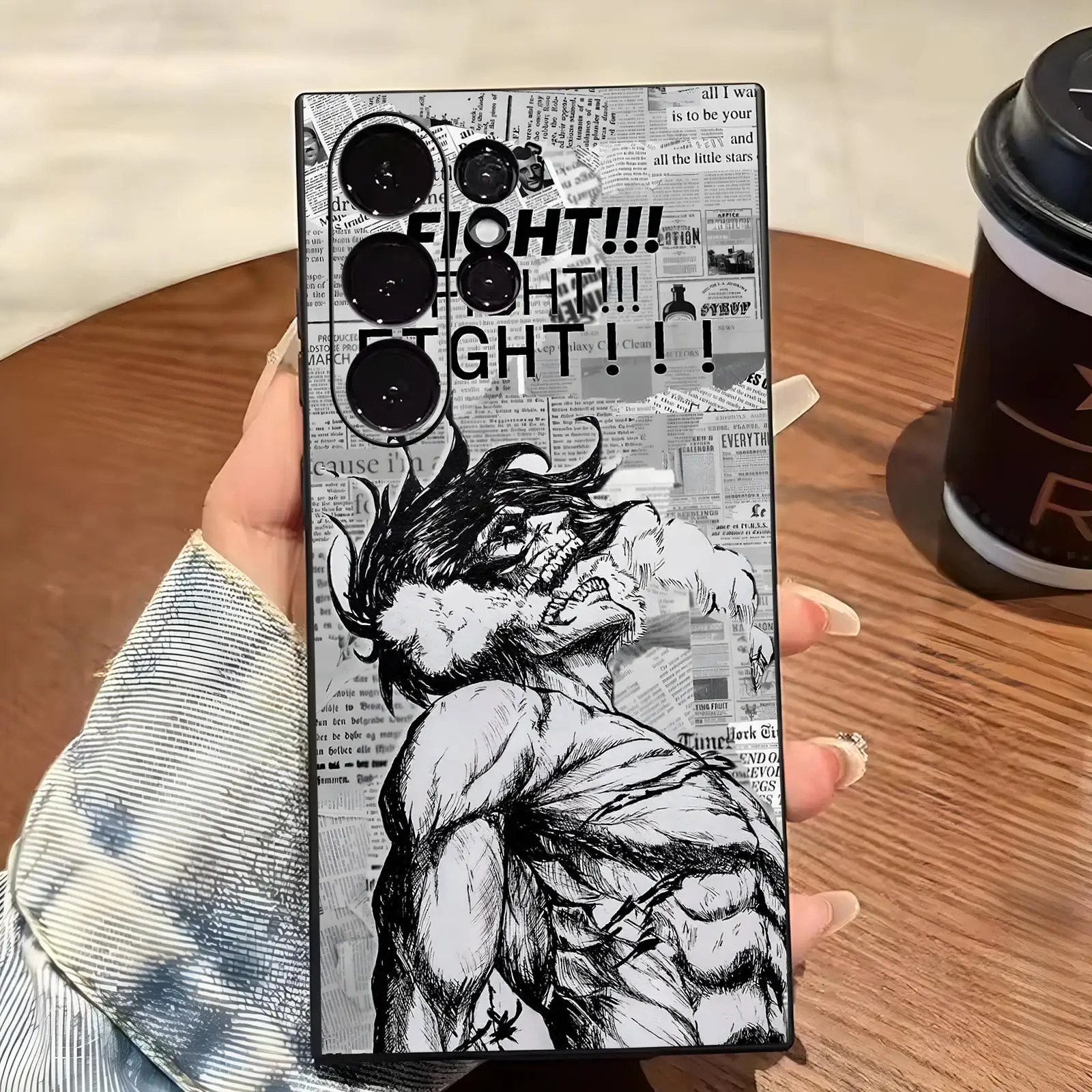 anime Attack on Titan  Phone Case For Samsung S26 S25 S24 S23 S22 S21 S20 Ultra Note20 Soft black Shockproof Cover