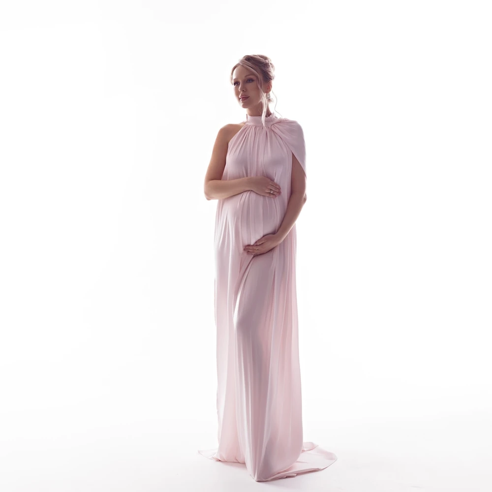 elegant-pink-maternity-dress-for-photo-shoot-cape-sleeve-shiny-pregnancy-gown-luxury-pregnant-women-photography-clothing