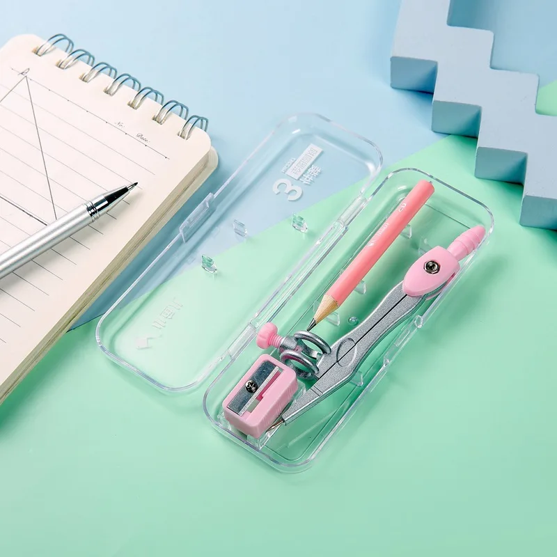 3Pcs Set Metal Compasses With Pencil Sharpener For Art Design Drawing Office School Student Exam Math Geometry Drafting Supplies