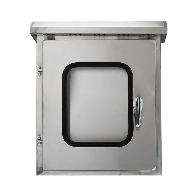 Stainless Steel Double Door Electrical Box, Outdoor Waterproof Weatherproof Enclosure with Lock for Power Distribution