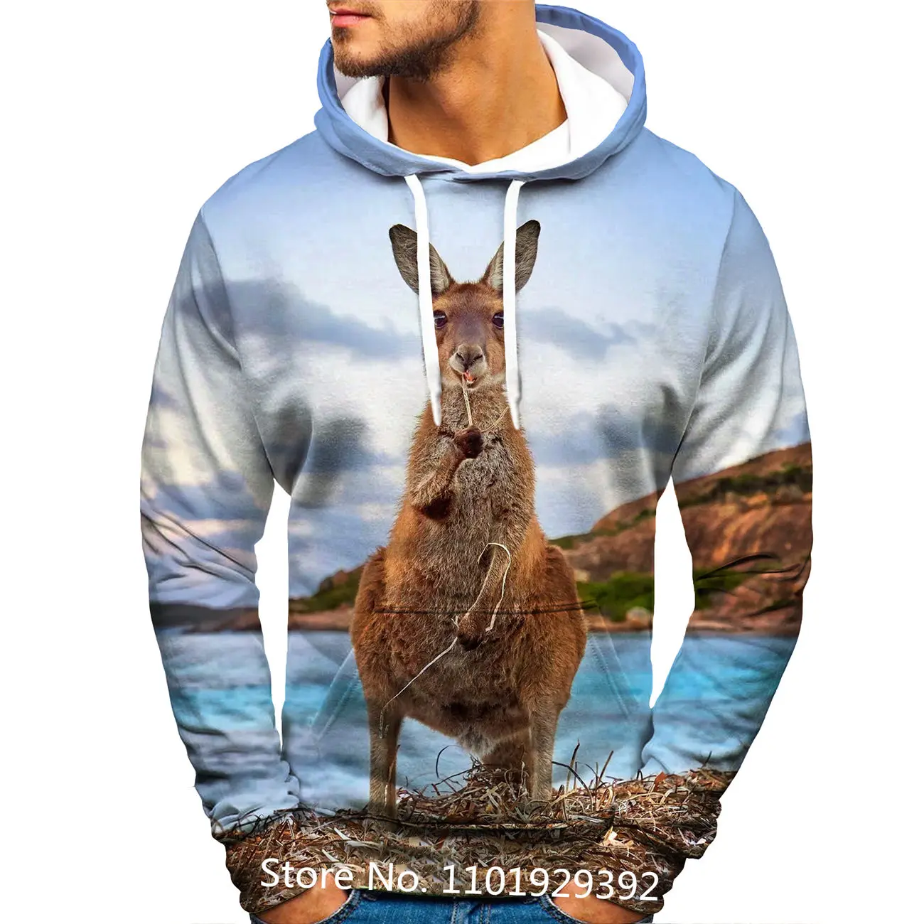 

2022 Men/women Fashion Kangaroos Sweatshirt Funny Animal 3D Hoodies Hip Hop Harajuku Pullover