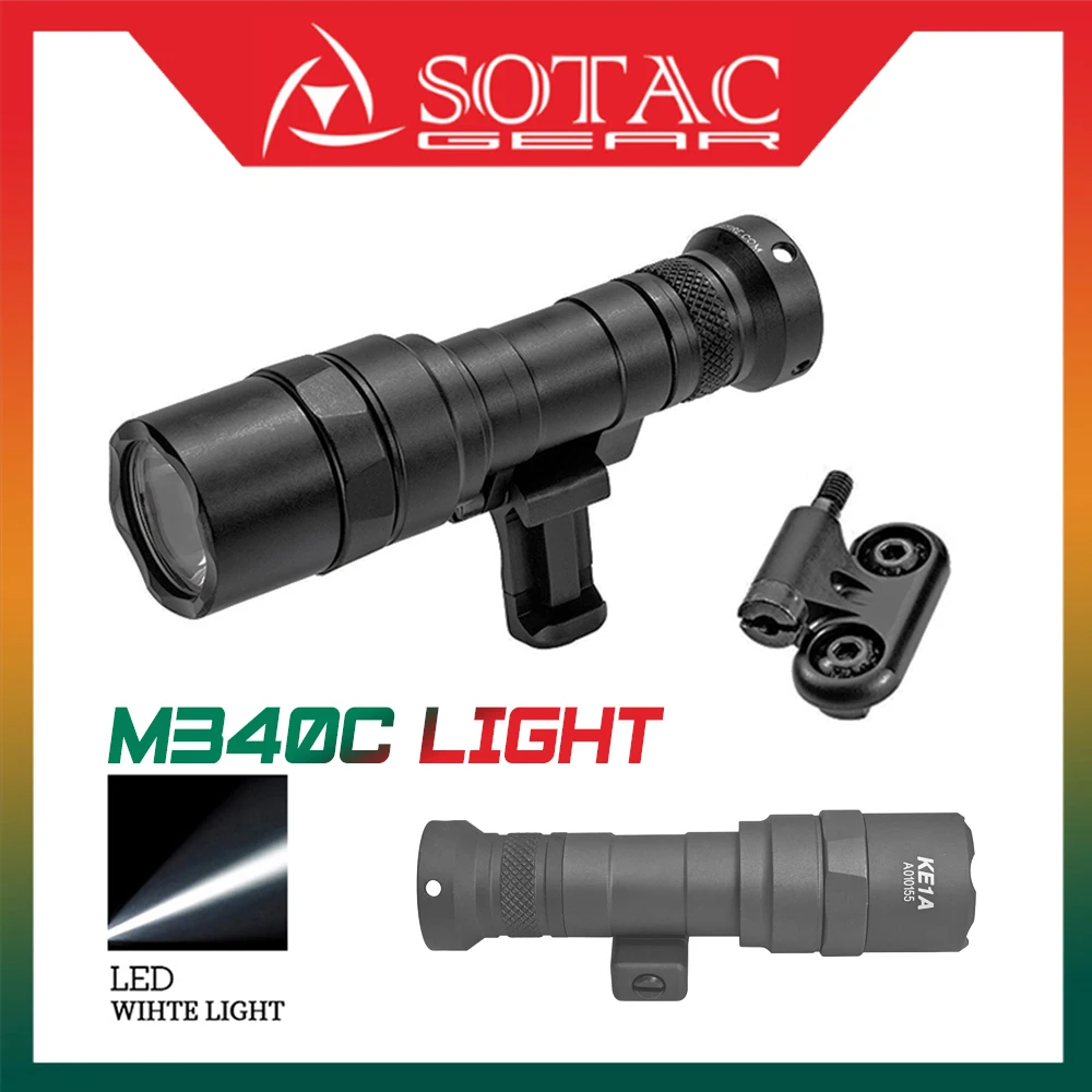 SOTAC-Mini Scout Light Pro SF Weapon Light, 500 Lumens, Tactical Flashlight, Fit M-LOK and Picatinny Rail, M340C