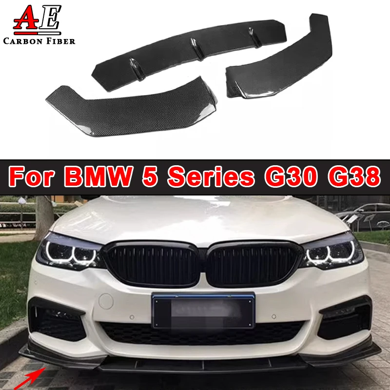 For BMW 5 Series G30 G38 525i 540i 530i M Sports Front Chin Spoiler Carbon Fiber FRP Car Front Bumper Lip Front lip