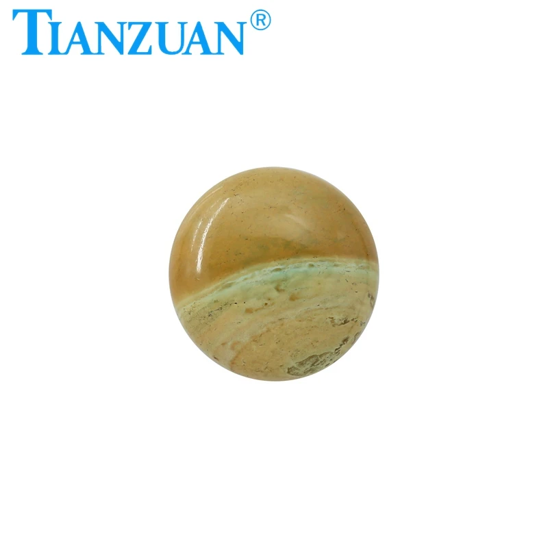 4.35ct Round Shape Natural Turquoise Cabochon cut Light Blue&Brown Color Natural raw stone cut Loose Stone with GTC Certificate