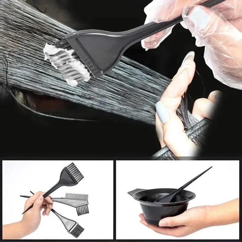 4Pcs Professional Hair Dyeing Kit Hair Color Dye Bowl Stirring Brush For DIY Hair Coloring Bleaching Salon Home Hair Dye Tools image 5