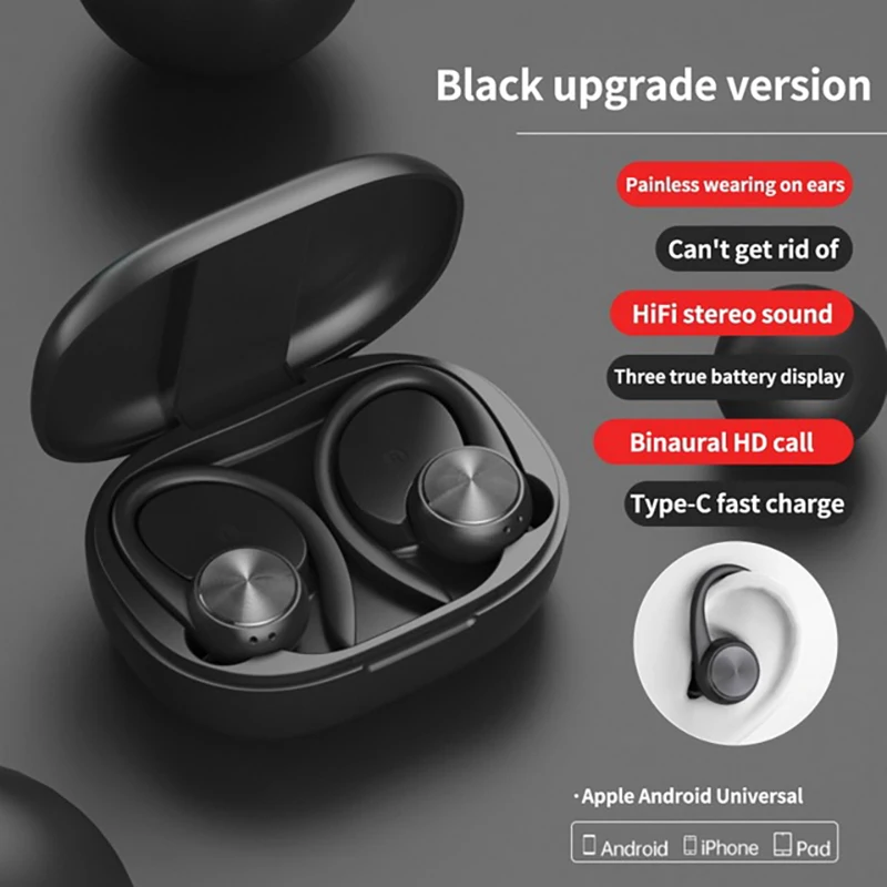 R200 Wireless Bluetooth Earphones   Waterproof Earhooks Earp