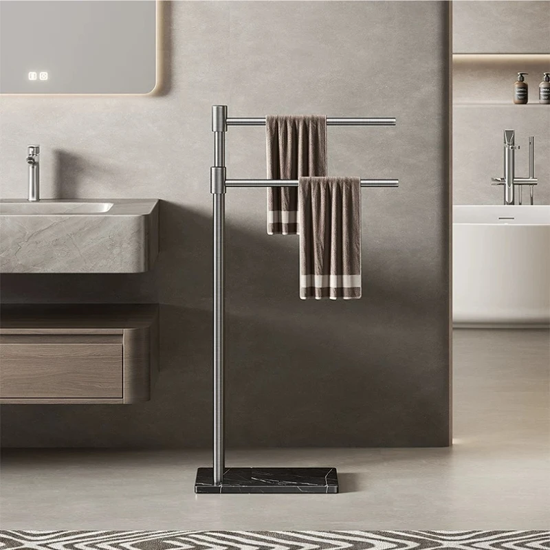 Marble Freestanding Towel Rack, Adjustable Swivel Towel Holder, Heat-Resistant Wear-Resistant Bathroom Storage Home Use Decor