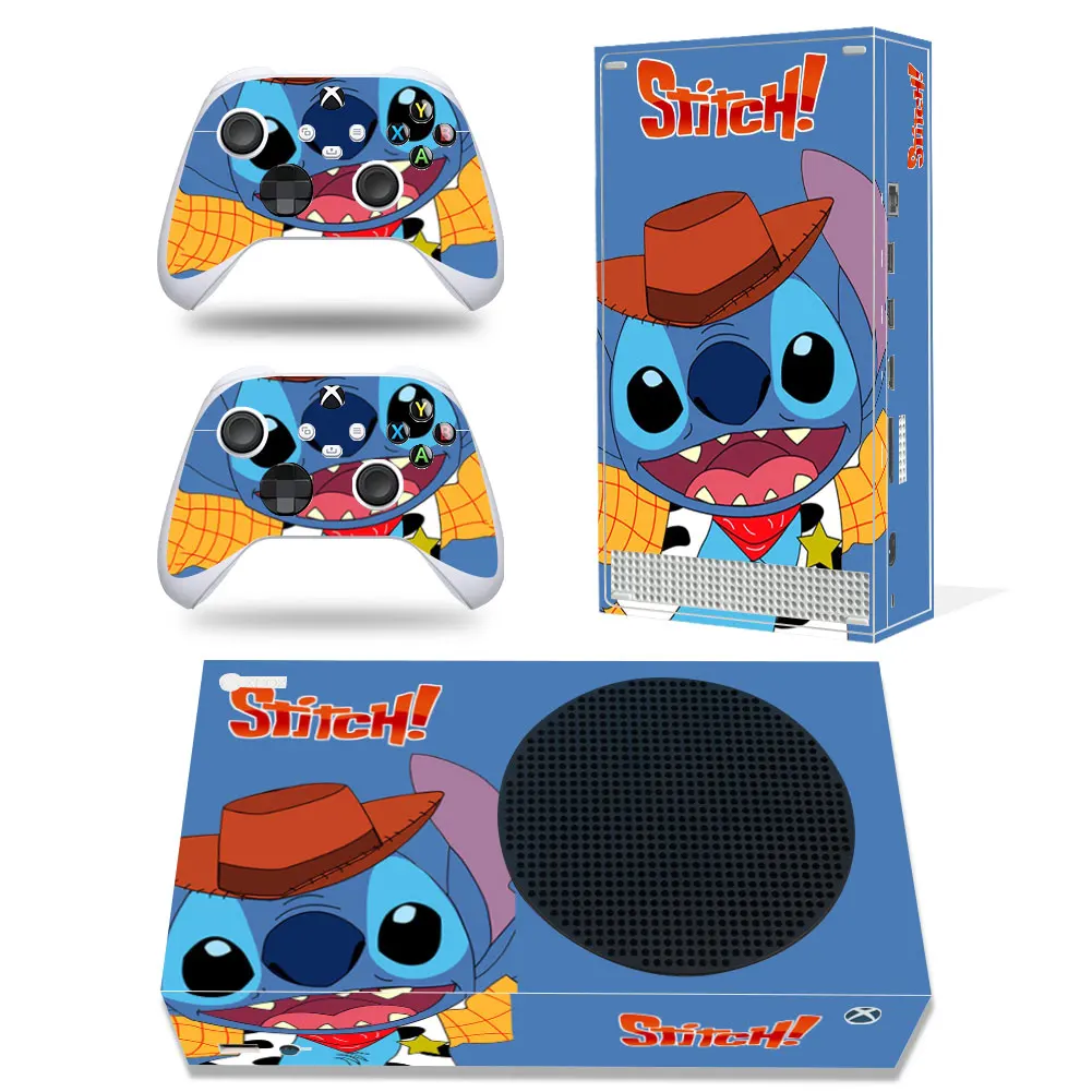 Disney Stitch Mickey Cartoon naklejka naklejka na konsolę Xbox Series S i 2 kontrolery Xbox Series S skórka naklejka Vinyl