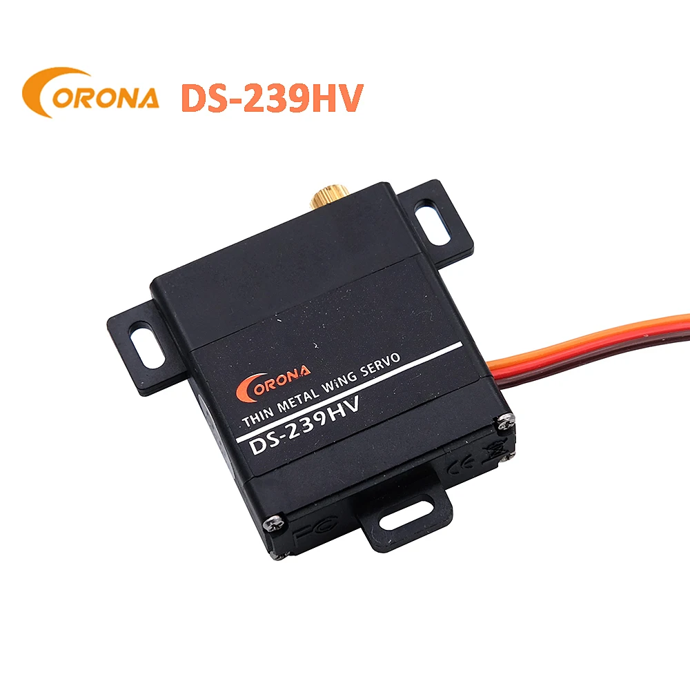 

Corona DS239HV DS-239HV 8.4V Digital Slim Wing Servo Ball Bearing Metal Gear 4.6kg / 0.13sec / 22g for RC Glider Plane