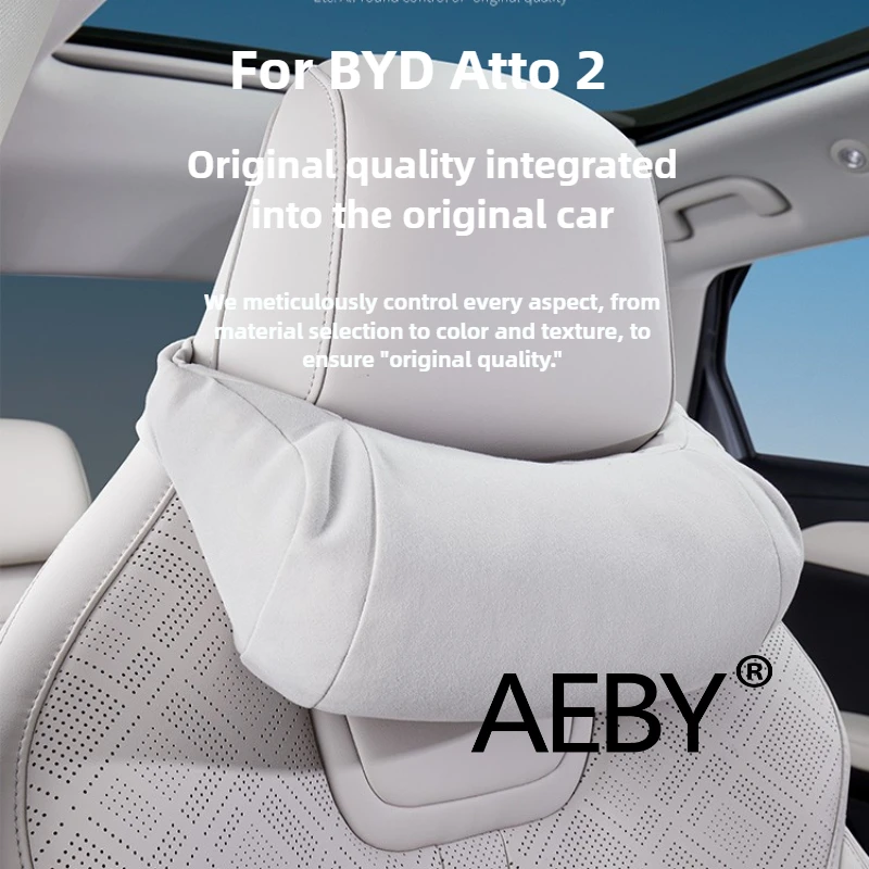 

AEBY For BYD Atto 2 Smart Driving Edition 2024-2025 Alcantara Headrest & Lumbar Support Set,Ergonomic Support Set,car interior