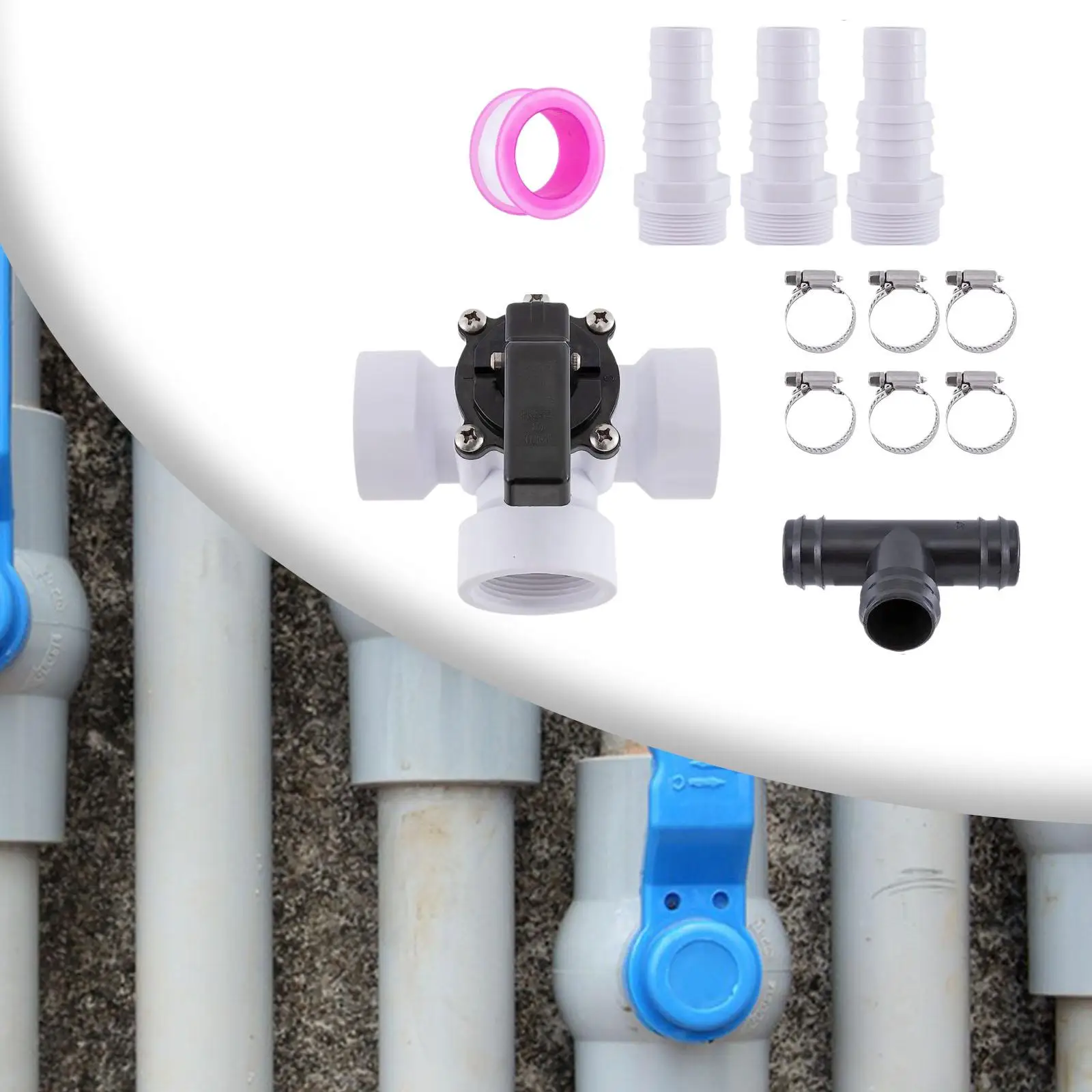 

3 Way Pool Diverter Valve Set Pool Hoses Connection 1.5" for Pools and Spas Hose Conversion Accessories Hoses Fittings