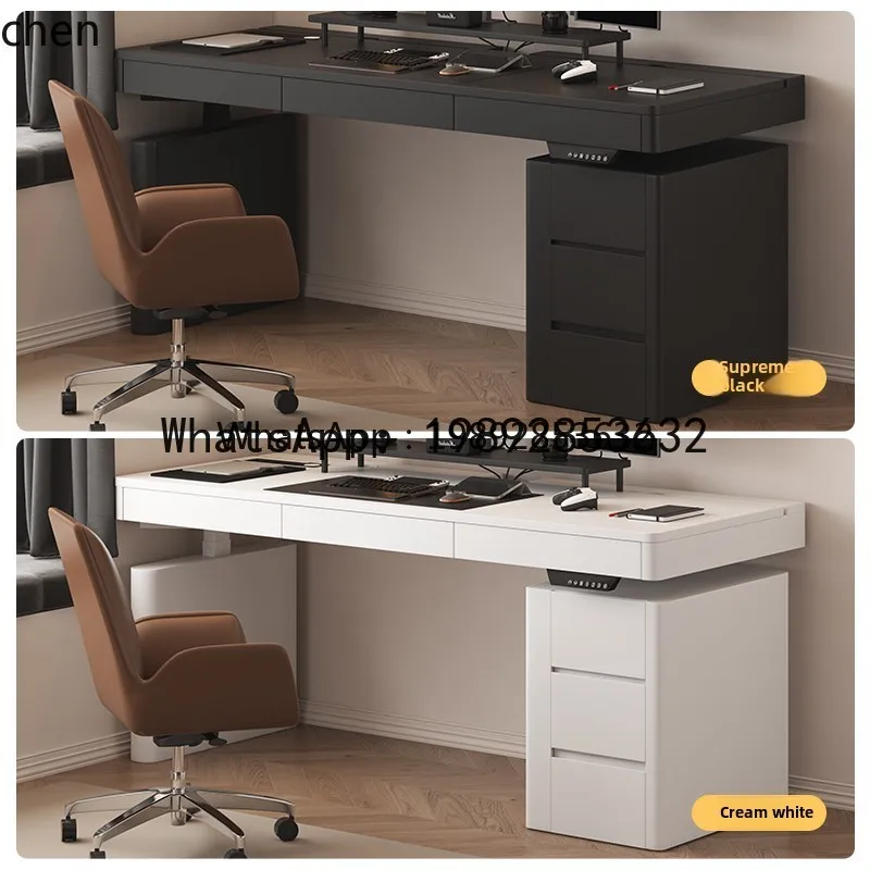 

B-2 solid wood lifting table electric wireless ash wood table with cabinet modern simple study home