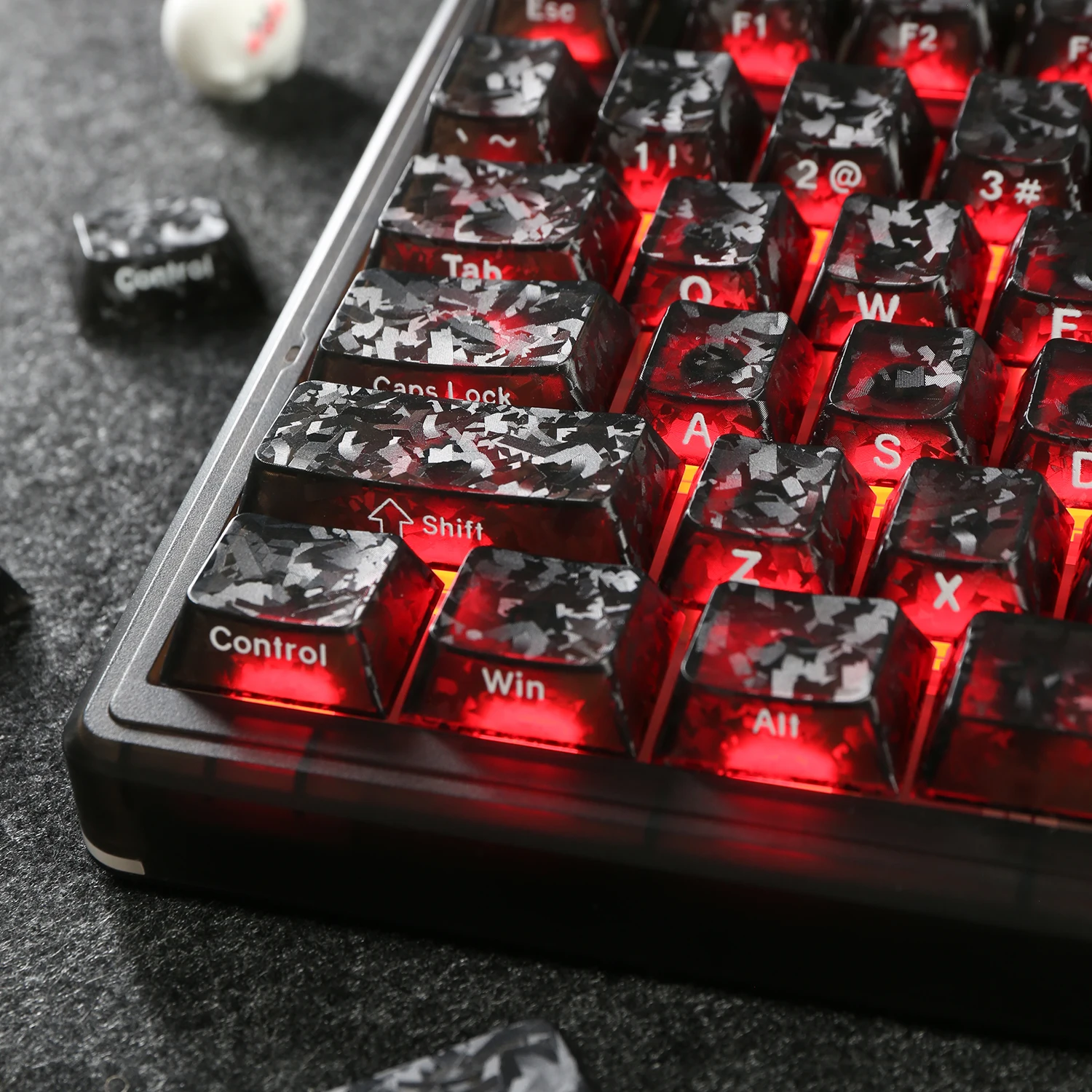 Forged Carbon Fiber Pattern Keycaps Side Printed Cherry Profile for Custom Gaming Mechanical Keyboard 120 Keys Cap