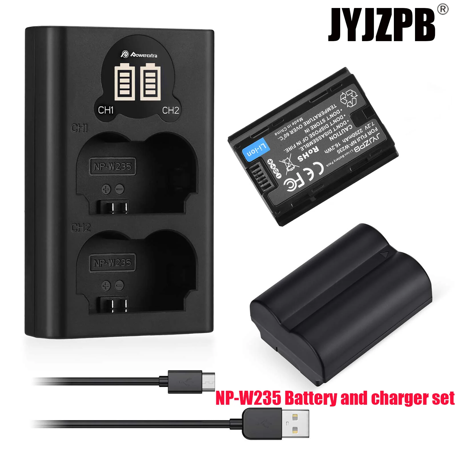 

NP-W235 2X Battery with Dual Charger Compatible with Fujifilm X-T5, X-T4, VG-XT4, X-S20, GFX50S II, GFX100S, X-H2, X-H2S