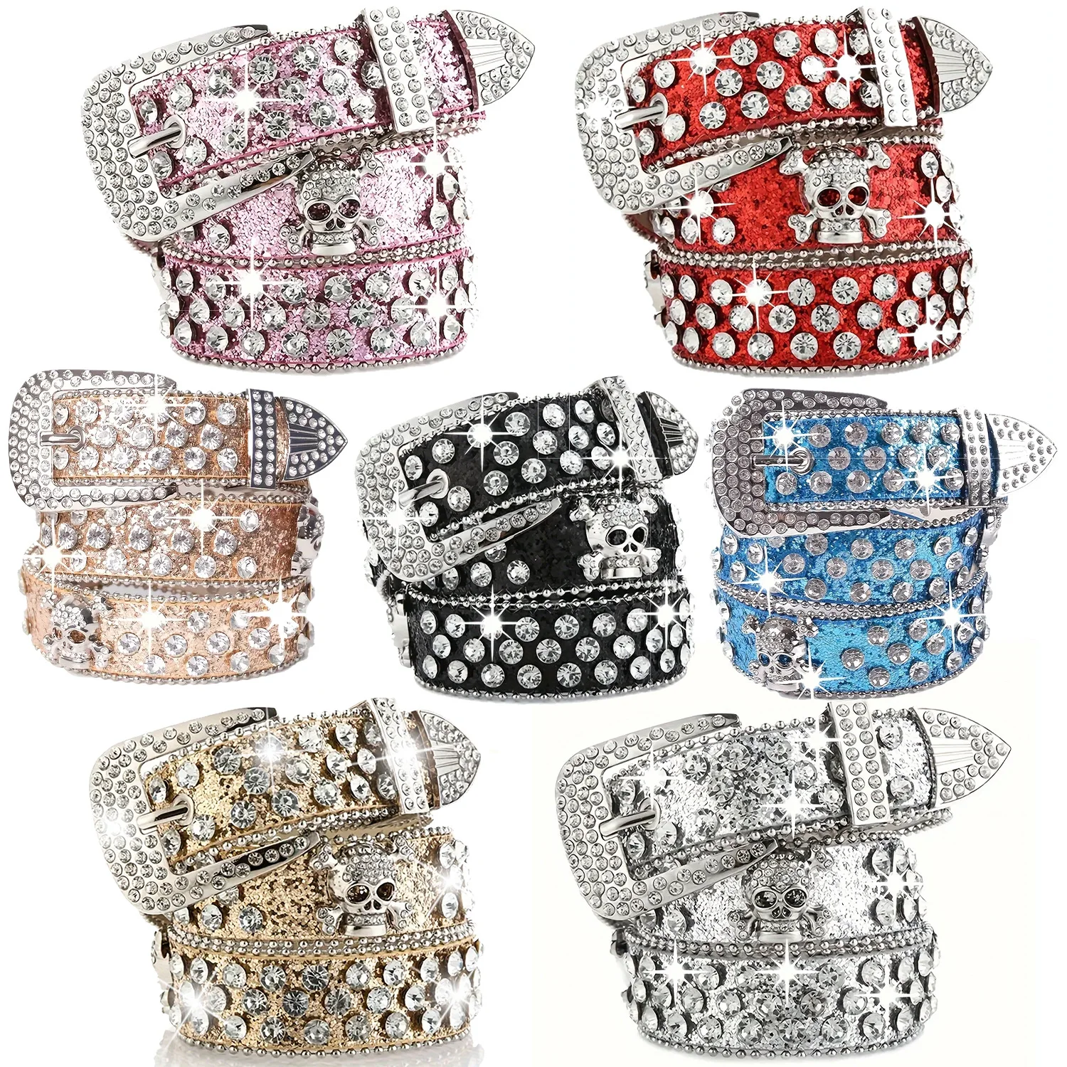 Vintage Skull Buckle Waist Belts For Women Wide Buckle Belt For Cowboy Cowgirl Strap Female Jeans Skirt Waistband Shinning