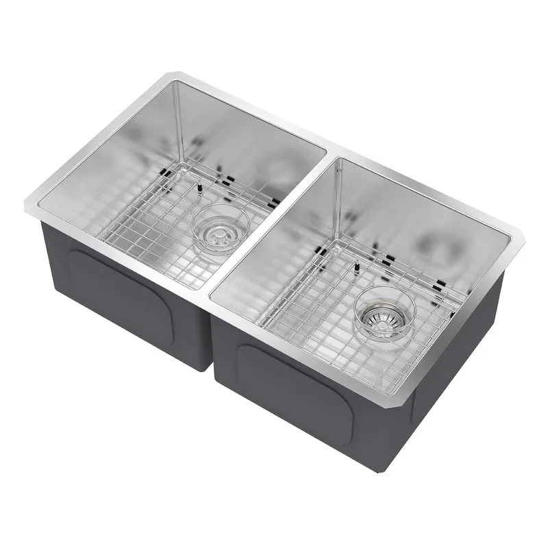 

High QualityCreativityfor Kraus 33 Inch Rectangular Undermount 50/50 Double Stainless Steel Kitchen Sink
