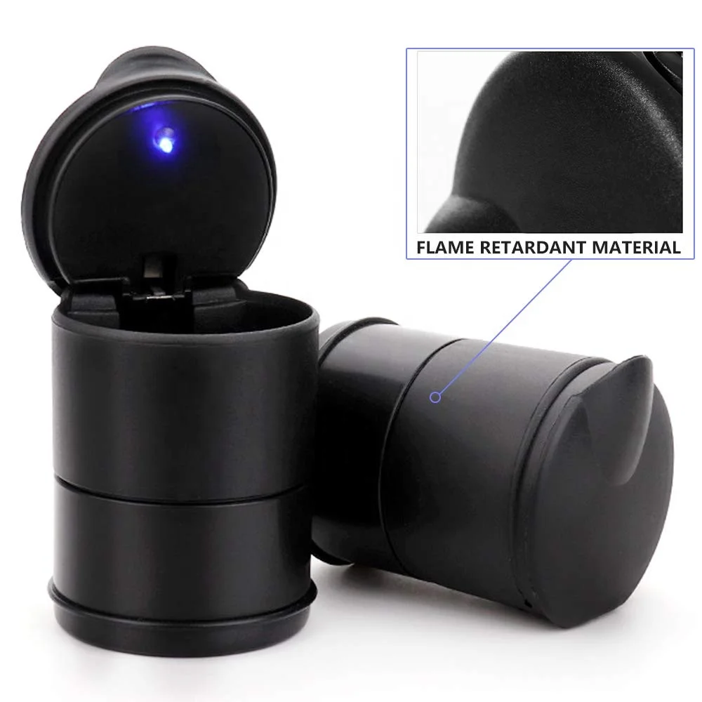 Car Ashtray LED Alloy Ash Tray Plastic Cup Portable Smokeless Auto Ashtray  Flame Retardant Cigarette Holder Box Accessories