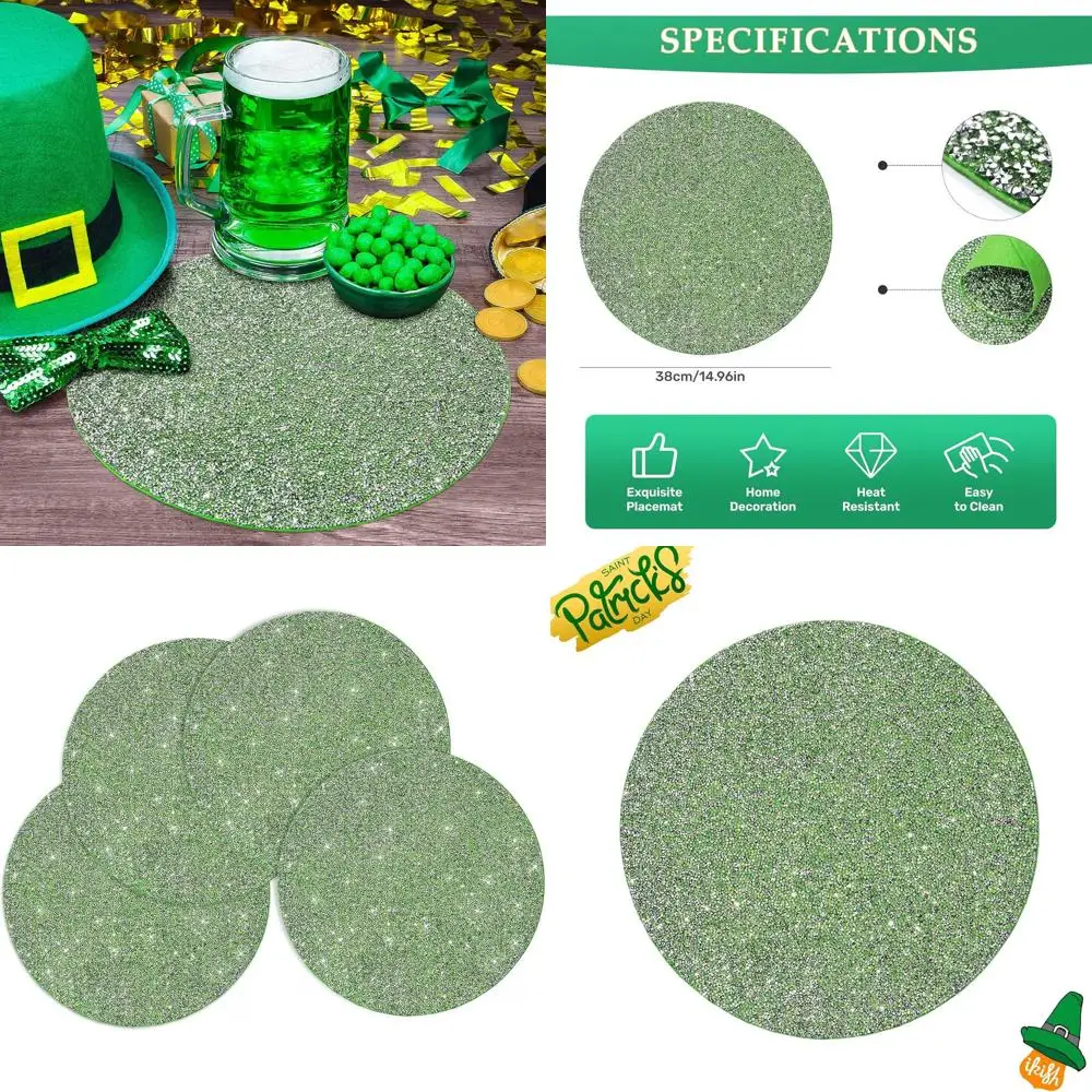 

Набор из 4 круглых блестящих подставок под тарелки с стразами, диаметр 15 см, с эффектом дробленого алмаза, для дома, кухни, украшения для вечеринок