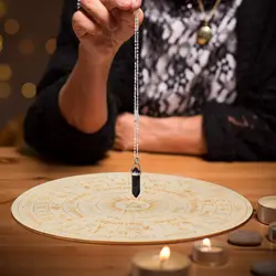 25cm Wooden Star Pendulum Board for Dowsing Divination Metaphysical Message Crystal Board Witchcraft Altar Kit Witchcraft X196