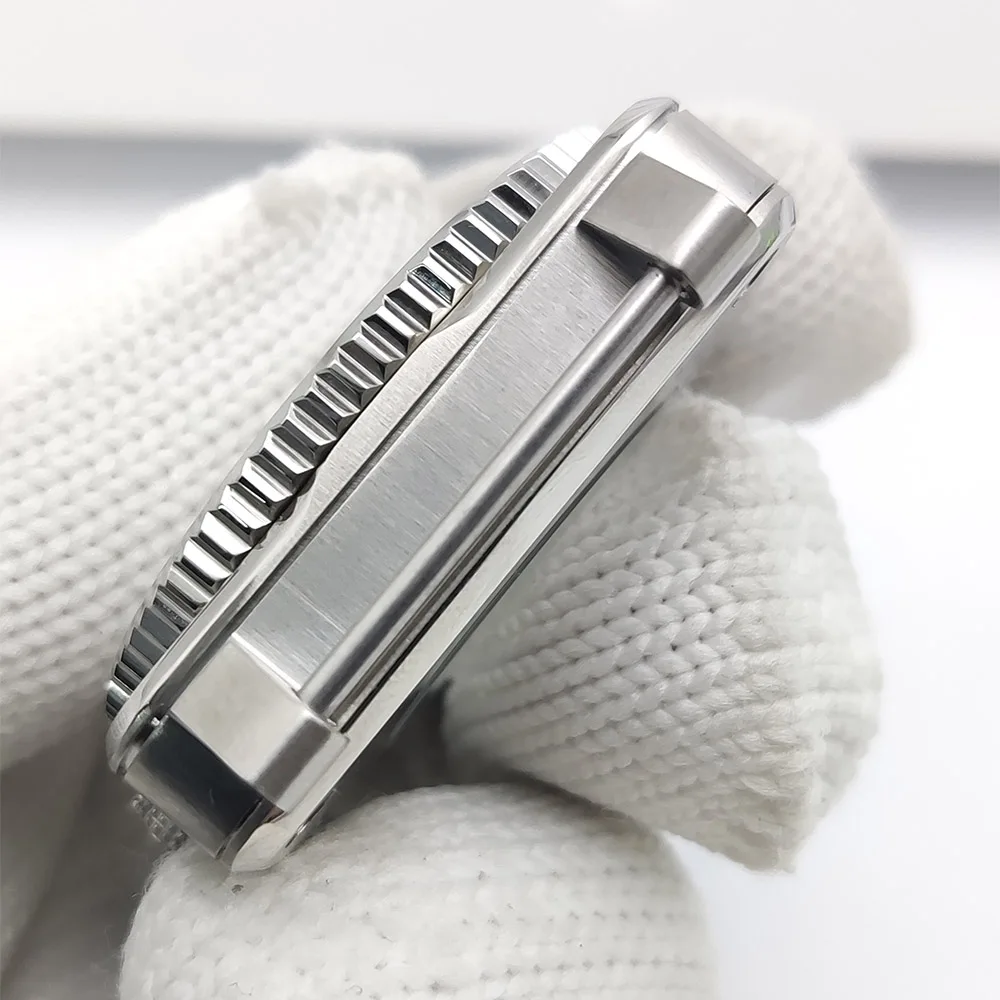 42mm Square Watch Case Silver Stainless Steel Color Block Dial Orange Bezel Sapphire Inner Ring Date Window NH35 NH36 Mod Parts